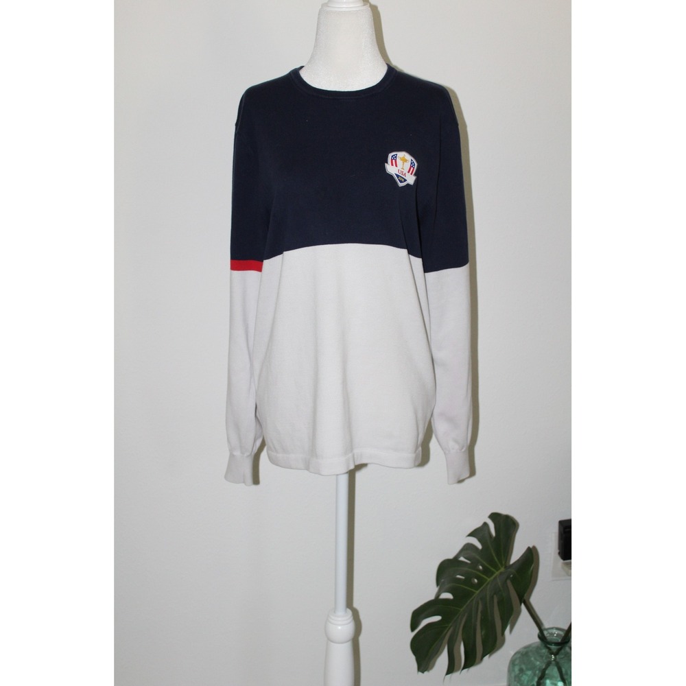 Polo Ralph Lauren 2016 Ryder Cup USA Colorblock Sweater Navy White Size M
